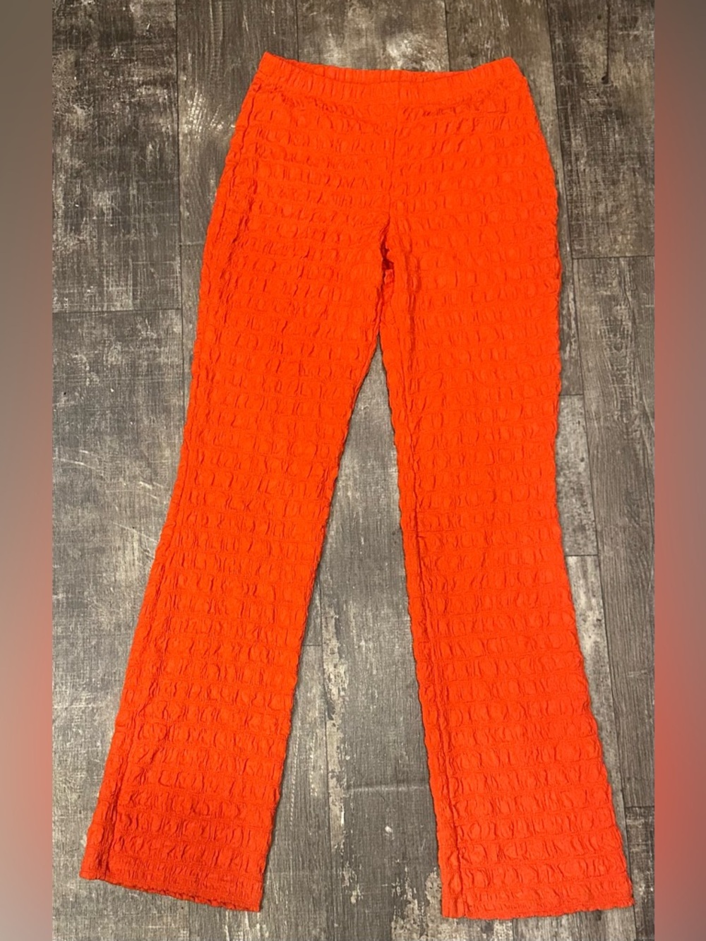 Urban Outfitters Orange Bubble Stretch Wide Leg Pants Size Small